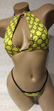 Load image into Gallery viewer, Designer Inspired 2 piece yellow G bikini set