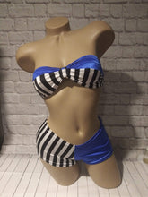 Load image into Gallery viewer, 2 piece Striped Halter or Bandeau short set Many colors available!
