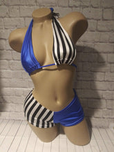 Load image into Gallery viewer, 2 piece Striped Halter or Bandeau short set Many colors available!