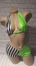 Load image into Gallery viewer, 2 piece Striped Halter or Bandeau short set Many colors available!
