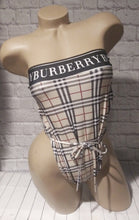 Load image into Gallery viewer, Designer Inspired Bur Plaid print Bodysuit
