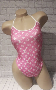 Pink and white LV Bodysuit