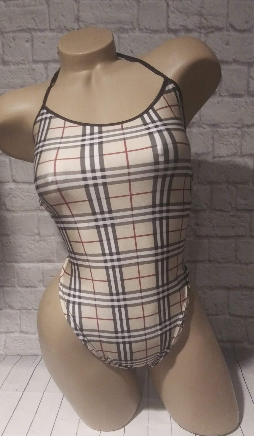 Plaid print Bodysuit